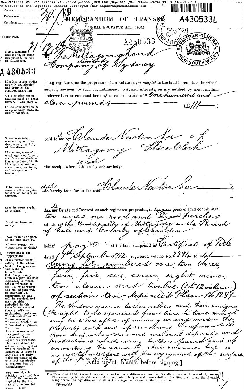 1918 transfer A430533